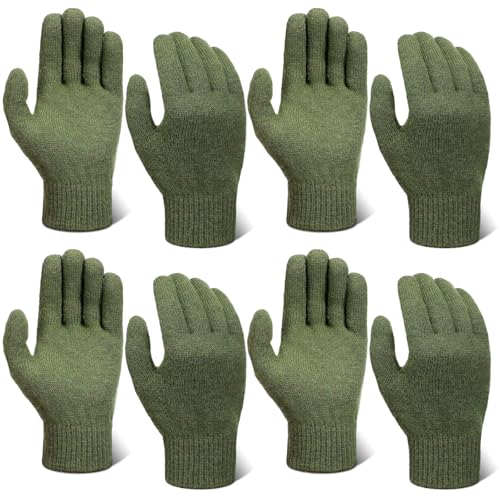 Cozypower 4 Pairs Wool Liner Gloves Winter Outdoor Military Tactical ski Hunting Gloves for Men Cold...