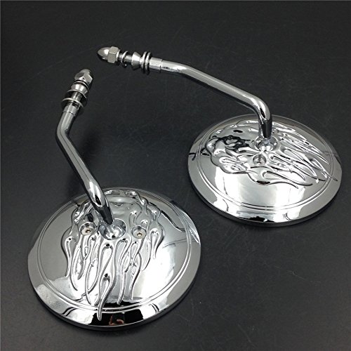 Xkh- Round Rear Side View Mirrors Compatible With Harley Cvo Dyna Heritage Softail Sportster Xlh Motorcycle [B00Yb476Jy] #TOP4