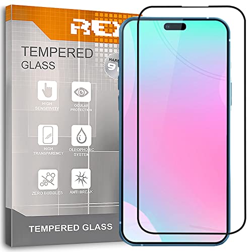 REY Pellicola salvaschermo 3D per iPhone 14 6,1", Nero, Vetro