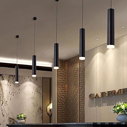 Chandelier led long tube suspension cylindrical light bar droplight white - 4