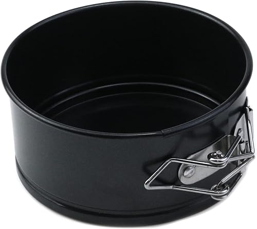 Chinflly Molde antiadherente para pasteles de 4 pulgadas, fondo negro vivo con cerradura Mini herramientas para hornear pasteles