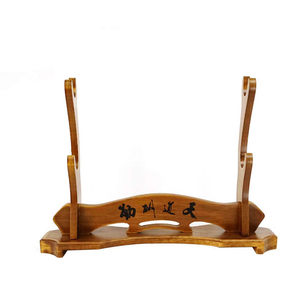Goonsds Brown Sword Stand Samurai Sword Katana Tanto Holder Stand Display,2 Tier
