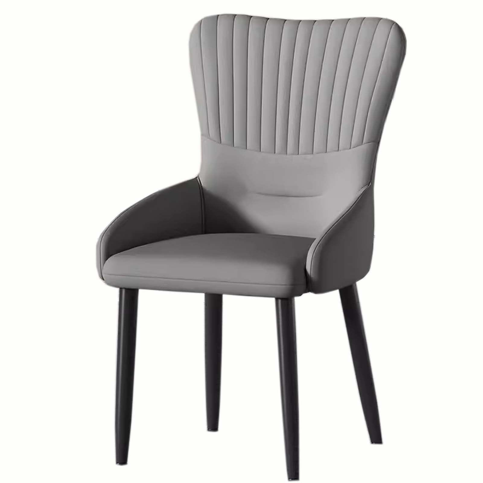 GTHTUHFD Set Of 2 Upholstered Dining Chairs With Pu Leather And Steel Legs Modern Kitchen Chair For Lounge & Bedroom,A-Set of 1