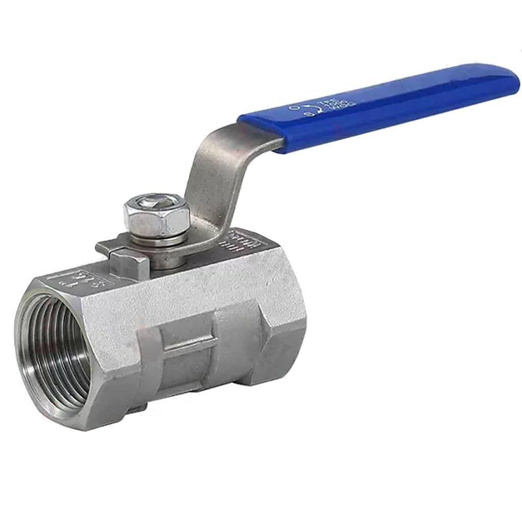 Válvula de bola de paso total de 1/2" en acero inoxidable SS304 con mango ergonómico