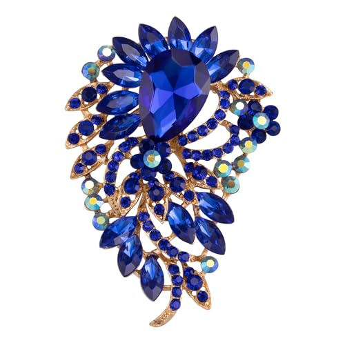 Image of SELOVO Big Large Flower Statement Brooches Pins Scarf Decoration Gold Tone
