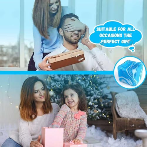 2.2 Inch Slow Rise Fidget Toys,Squishies Ice Cube Shape, Sensory Toy for Kids, Stress Relief Squeeze Balls, Easter Basket Stuffers for Boys Girl(Blue) - Image 7