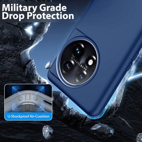 Image of LIRAMARK Liquid Silicone Soft Back Cover Case for OnePlus 11 5G / 1+11 5G (Midnight Blue)
