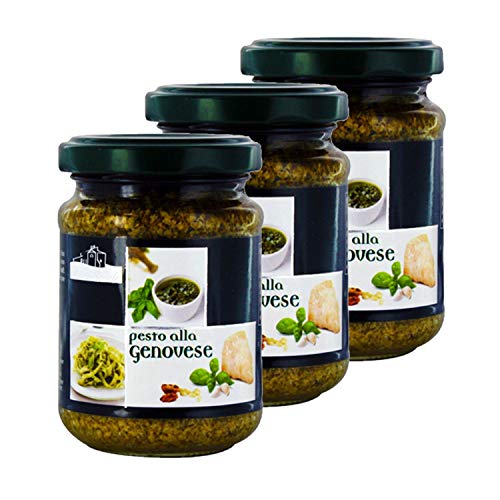 Lote de 3 botes de Pesto alla genovese – Antico Casale – Tarro 140 g