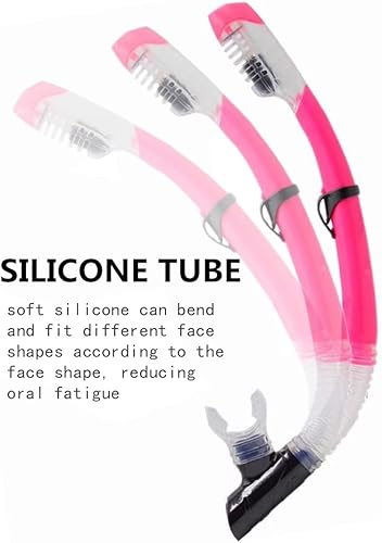 Miniatura 5 de Esnórquel seco para buceo fácil de respirar, buceo, natación, con válvula seca superior y boquilla de silicona de grado alimenticio para adultos y