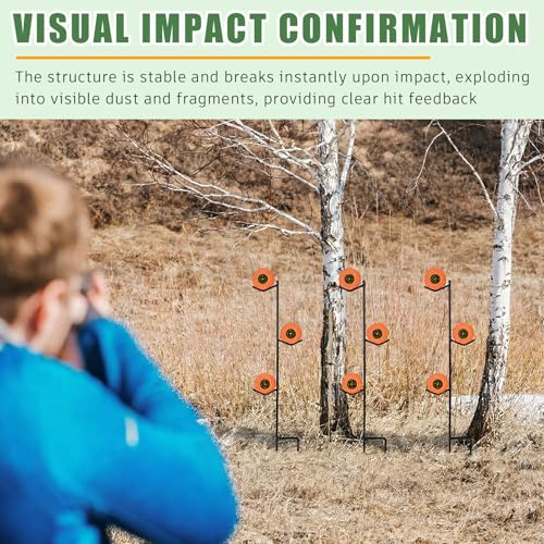 Silipull 50 Pcs Biodegradable Clay Pigeons, Standard 110mm Clay Targets Refill Skeet Targets Disks High-Visibility Target for Skeet & Trap Shooting, Practice Shattering Disc (Orange,Stickers) - Thumbnail 5