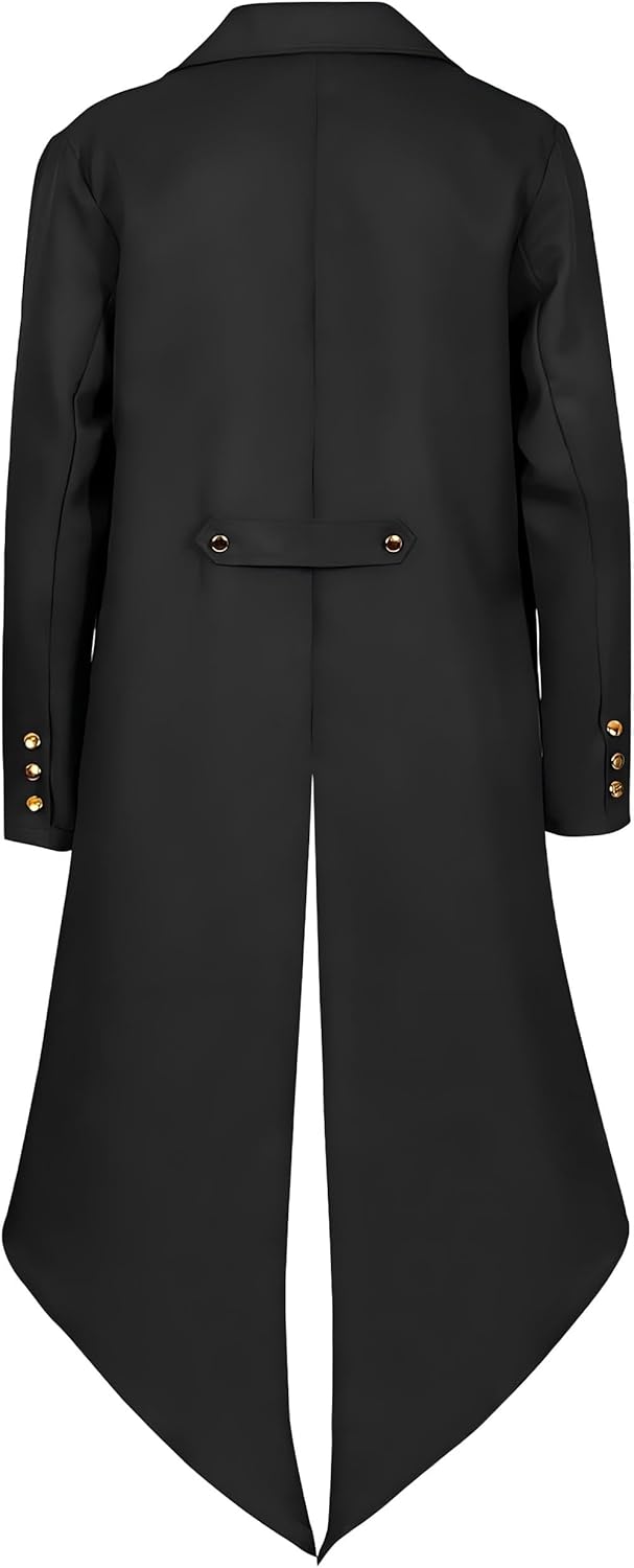 Medieval Clothing Costume,Steampunk Coat Tailcoat Men,Halloween Renaissance Vampire Costumes for Adults - Image 3