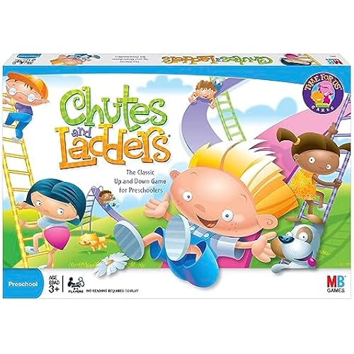 Hasbro Gaming Chutes and Ladders Board Game, 2 to 4 Players, Gift for Kids, Preschool Classroom Games, Ages 3+ (Amazon Exclusive)