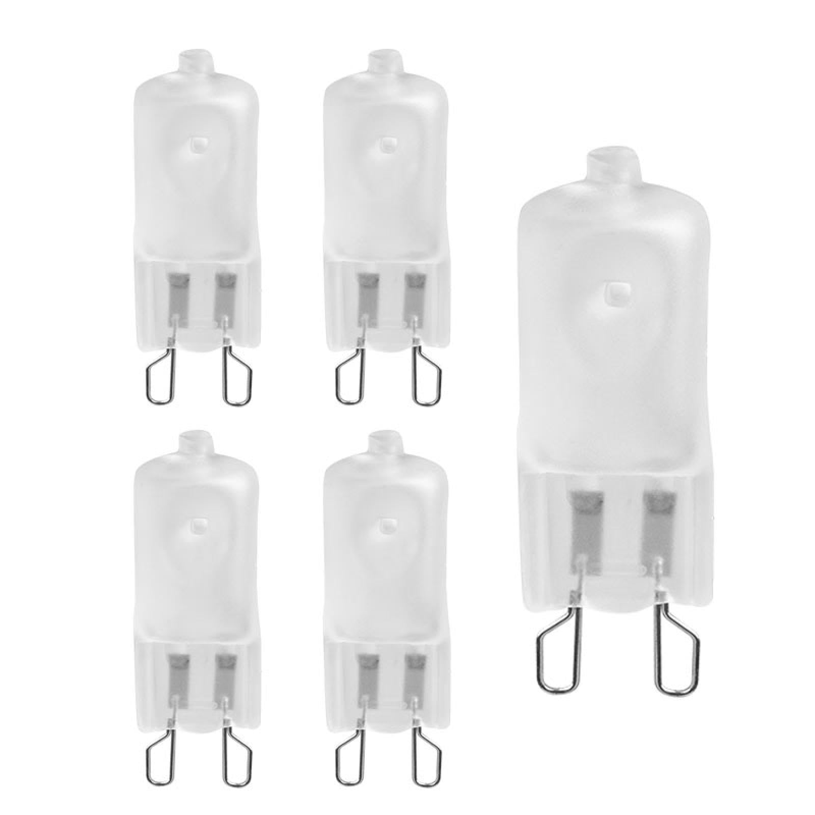 UGEFKMQ Frosted G9 Halogen Bulb 40W 230V G9 Halogen Light Bulbs 2 Pin Base T4 Jcd Type Xenon Small Light Bulb Dimmable 5Pc 25W