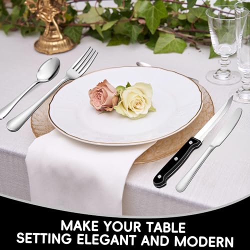 49-Piece Silverware Set with Organizer, Stainless Steel Flatware Utensils Set for 8, Forks and Spoons Silverware Set Cutlery Set with Steak Knives, Dishwasher Safe by JUNLIN - Image 8