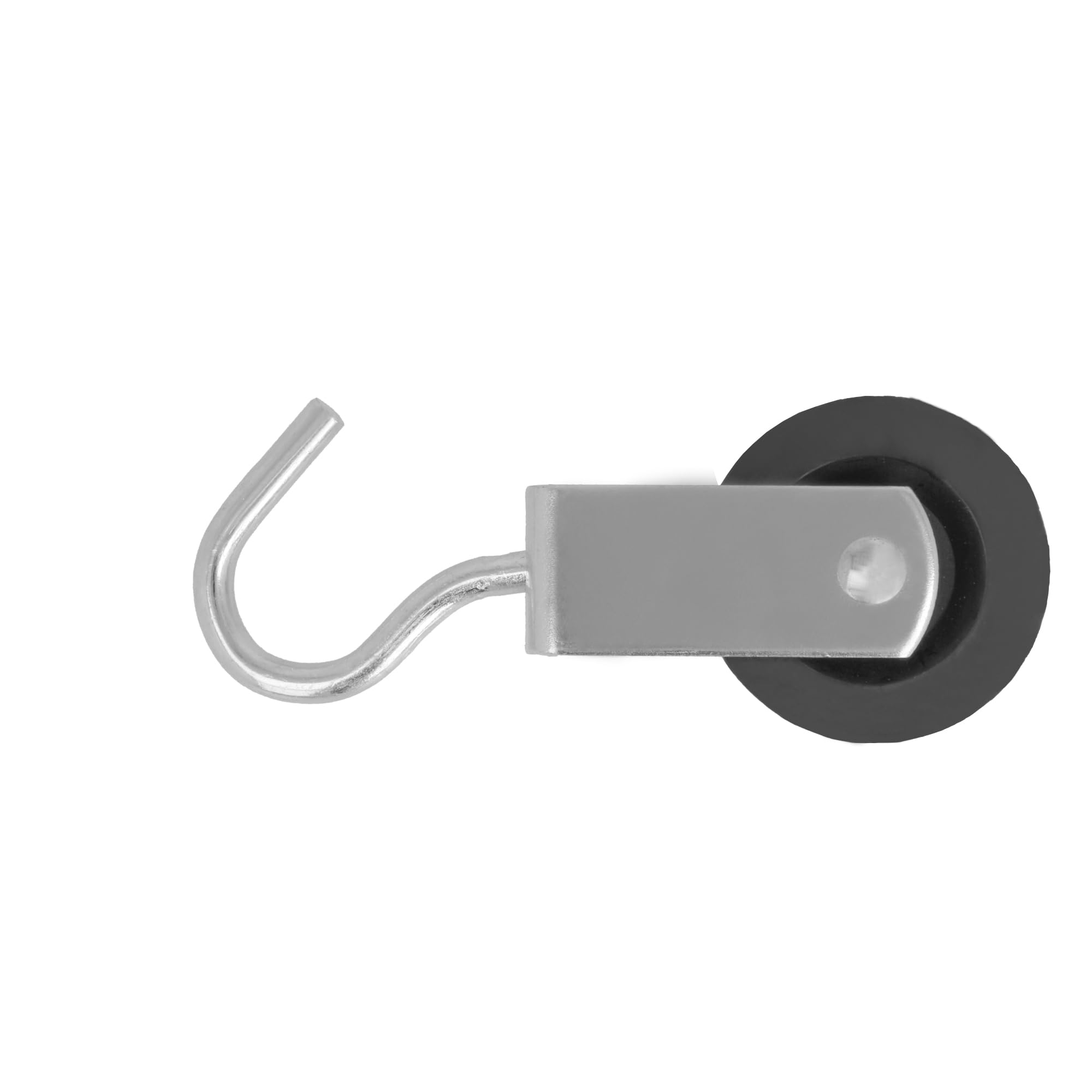 Amig - Poulie à Œillet avec Support Métallique Modèle 701 | Avec Roue en Plastique Noir | Dimensions 6 x 40 mm | Acier | Galvanisé | Non Adapté pour les Travaux de Levage