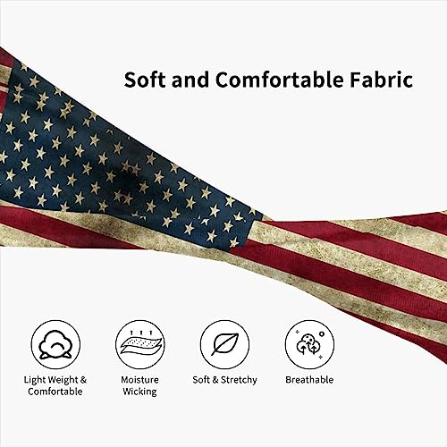 Image of Cute Flag Headbands Women Men Flag Sweatband Sports Headband for Running, Cycling, Yoga Gym, Working Out