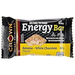 Crown Sport Nutrition Energy Bar – Energierepen tijdens Fietsen, Hardlopen Sporttraining, Langzame en Snelle Koolhydraten – 10 eenheden (Banana Choc)