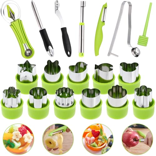 LemonRoad 15 Pcs Fruit Vegetable Coring Carving Tool Set Include