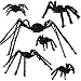 Produktbild 6 Stück Halloween Spinne Set - Schwarz Realistische biegbare haarige Spinnen, 4 Verschiedene Größen, Halloween Party Requisiten, Home Dekorationen, Gruselige Outdoor oder Indoor Decor