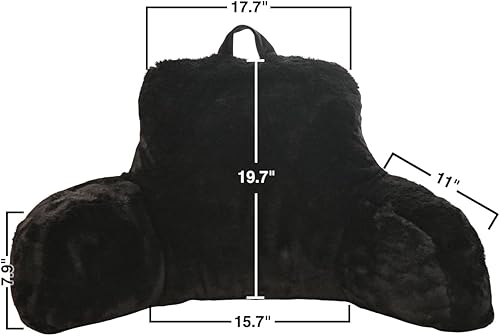 Miniatura 4 de Holawakaka Almohada grande de piel sintética con brazos, almohadas de lectura de piel de conejo perfectas para adultos, adolescentes, niños, brazos,