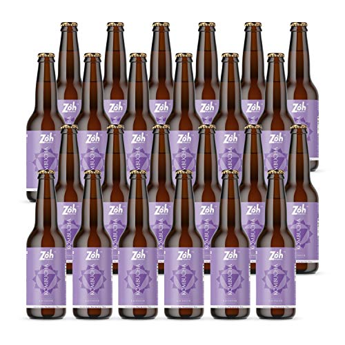 Image of Zoh Probiotics Lavender Kombucha | Tea With Detoxifying Acids, & Digestive Enzymes. Raw, Unfiltered, & Unpasteurized With Mother. Made With Real Lavender Flowers(330 Ml, Pack Of 24)