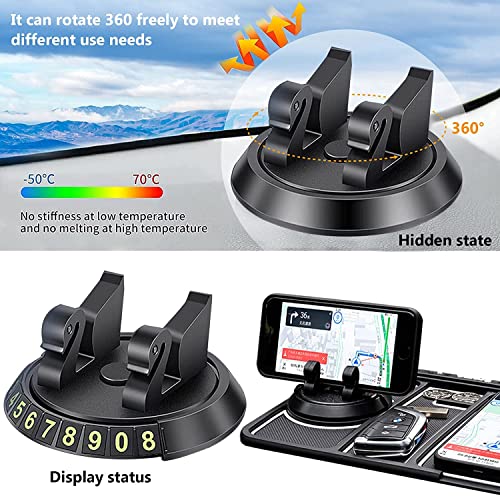 Image of MAK Anti-Slip Car Dashboard Mat & Mobile Phone Holder Mount with Car Perfume -White Lining