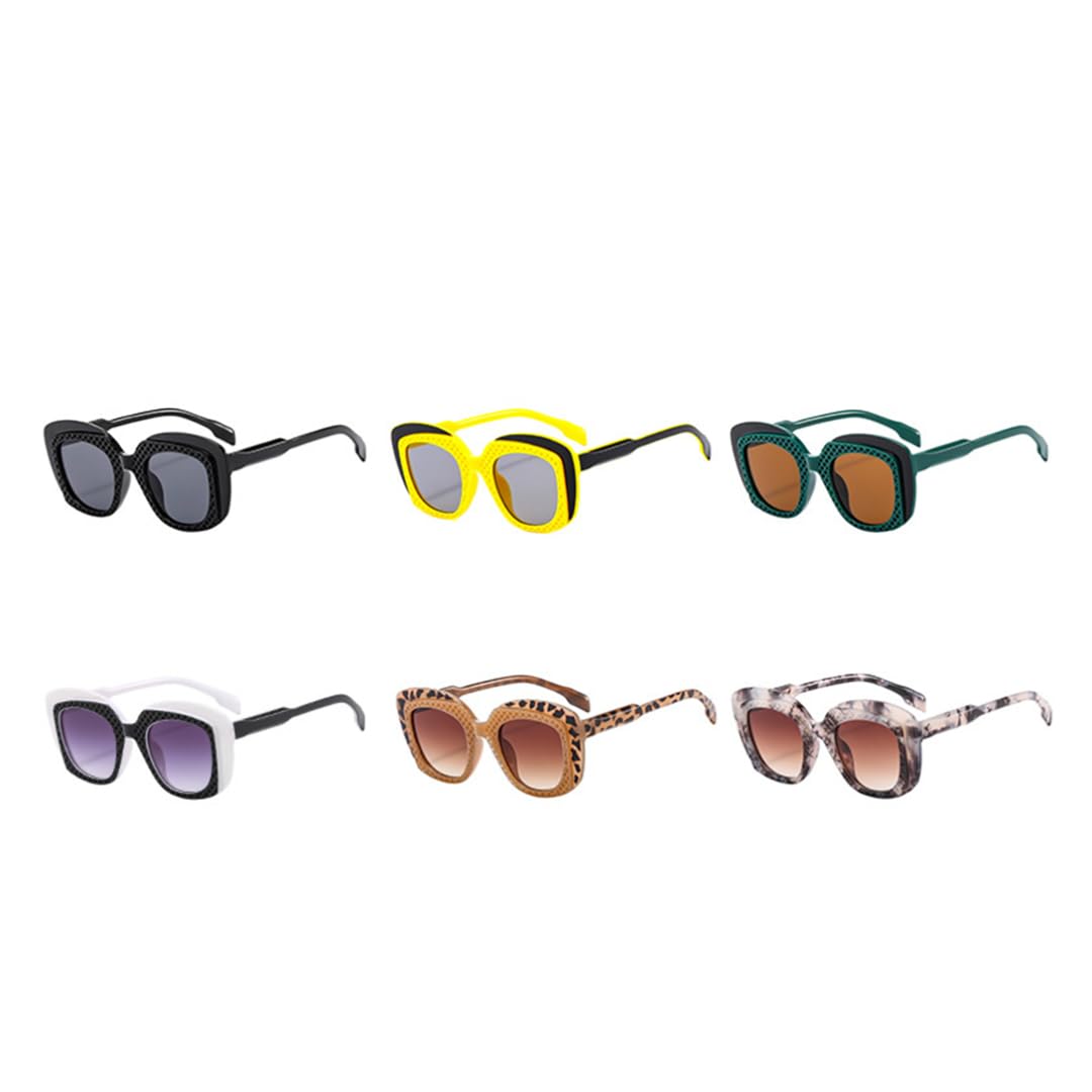 Gafas de sol de moda punk para mujer, con estampado de leopardo y degradado UV400 para hombre.