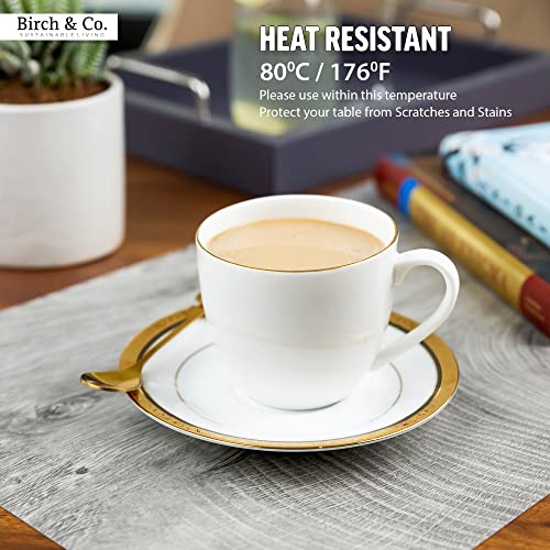 Image of Table Mat - Table Placemats - Table Mate for Dining Table -Dining Table Accessories - Dining Mat - Dining Table Mats Set of 6 Pieces - Premium Wooden Texture, Anti-Skid Stain Washable