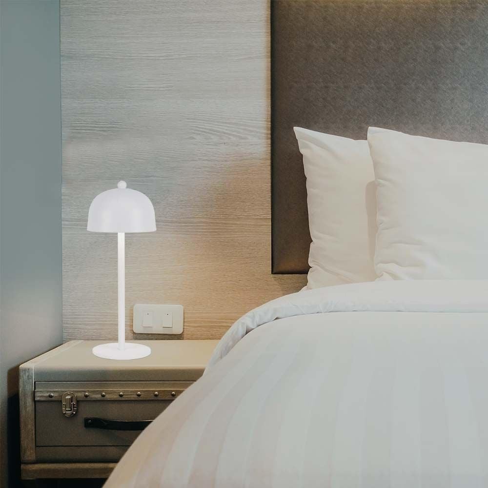 V-TAC Lampada da Tavolo senza Fili LED Dimmerabile in Metallo – Lampada Binaca Wireless per Uso Interno da Casa o Ristorante – Design Elegante – Luce Calda, Fredda, Naturale 3 in 1