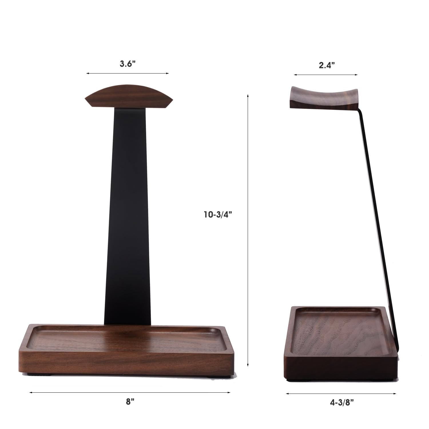 Soporte para auriculares de madera de nogal y aluminio, soporte universal para auriculares modelo A