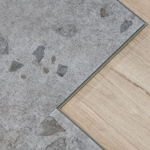 Image of Allure Luxury Vinyl Tile Flooring, 22 Mil Wear Layer, Galaway Grey Concrete Terrazzo 12 inch x 24 inch, 6.5mm Thick Vinyl Tiles with Click and Lock Installation, 24 Boxes 565.44 sq ft.