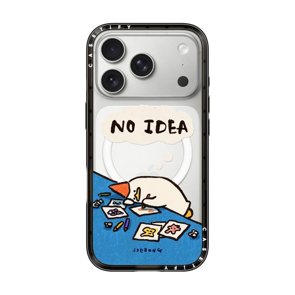 CASETiFY コンパクト iPhone 17 Pro ケース [MagSafe対応/薄型 軽量/耐衝撃] - No Idea - クリア ブラック