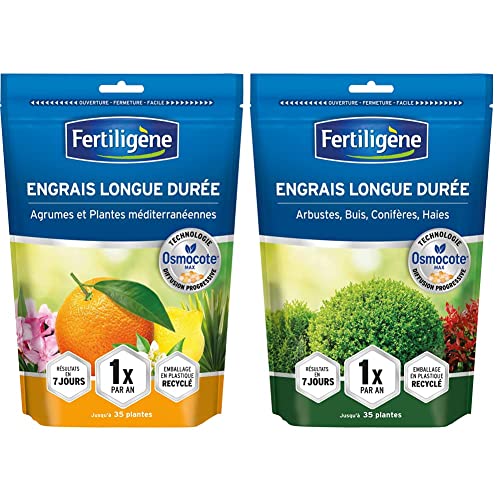 Fertiligène Engrais Longue durée Osmocote Max Agrumes et Plantes méditerranéennes 700g Engrais Longue durée Osmocote Max Arbustes, Buis, Conifères, Haies 700g