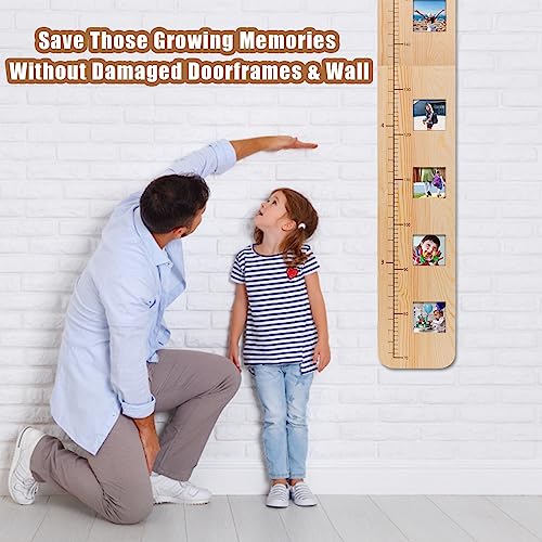 Garybank Solid Wood Growth Chart for Kids with Picture Frames, Height Measurement Ruler Milestone Markers, Foldable Kids Height Wall Chart, Christmas Keepsake Gift for Toddler Boy Girl Room Wall Decor - Thumbnail 3