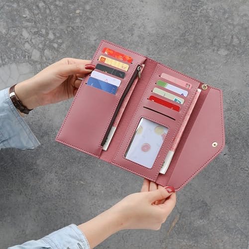 Image of Kraptick Women's Wallet -Stylish and Compact Purse Clutch Wallet for Women, Stylish Card Coin Holder, Debit Card Holder, Money Organizer and Travel Wallet for Women with 13 Slots (Dark Pink)
