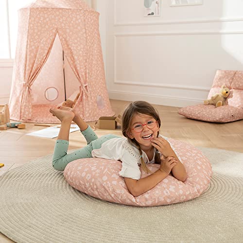 howa Kinderzimmer Kissen Bodenkissen Sitzkissen Flowers Ø 80 cm incl. Füllung groß rund 87053