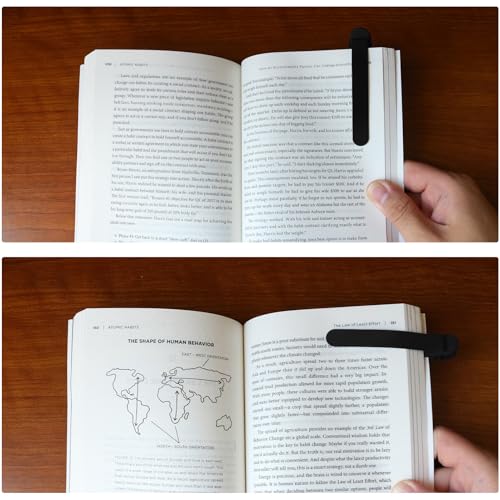 Image of SMUK 6pcs Automatic Bookmarks for Reading Lovers, Unique Silicone Book Mark for Women & Men, Creative Book Clip Page Markers Reading Accessories Gifts