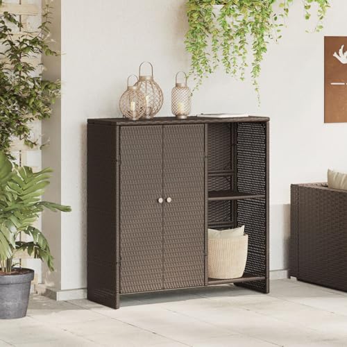 Snsowed Armario de Almacenamiento Marrón 100x36x102 cm Ratán, Armarios Dormitorio, Armario Ropero, Roperos De Dormitorio, Armario para Habitación - 4103822
