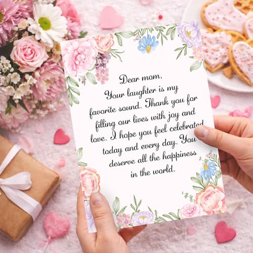 Image of Party Propz Greeting Card for Mothers Day - 1 Pc Floral Printed Card with Envelope, Mothers Day Gift for Mom, Mother's Day Card for Gift (Cardstock)