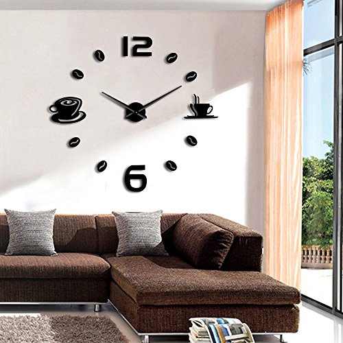 Reloj de pared analógico DIY grande sin marco 47 pulgadas miniatura 3