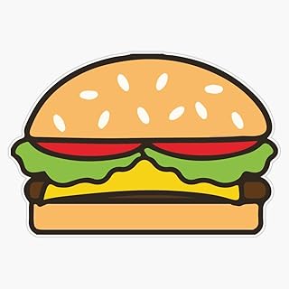 Cheeseburger Vinyl Waterproof Sticker Decal Car Laptop Wall Window Bumper Sticker 5"