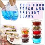 VITEVER 130 sets - 2 oz Jello Shot Cups, Small Plastic Containers with Lids, Airtight and Stackable Portion Cups, Salad Dressing Container, Dipping Sauce Cups, Condiment Cups