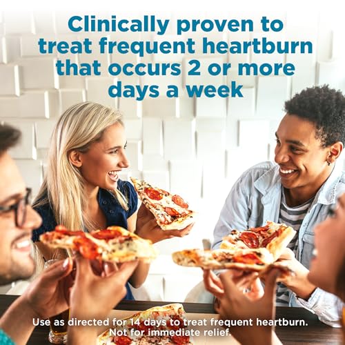 Image of Amazon Basic Care Esomeprazole Magnesium Delayed-Release Capsules 20 mg, Acid Reducer, Treats Frequent Heartburn, Cool Mint Flavor, 24 Hour Heartburn Medicine, 14 Count