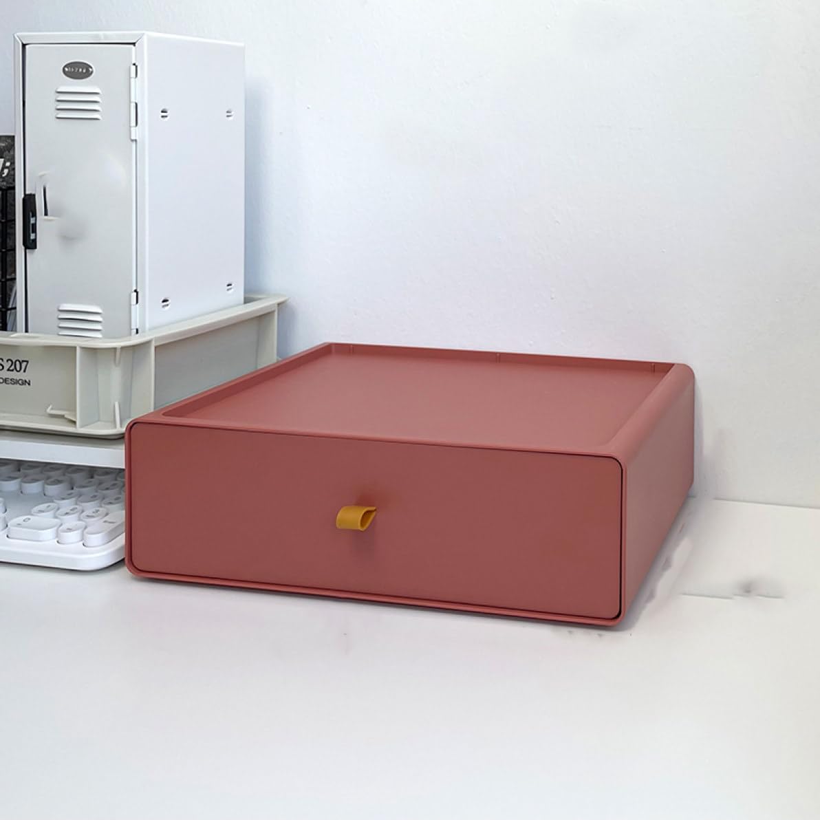 Amazon.co.jp: MJKQ9 デスクオーガナイザー 卓上収納 レッド 多機能
