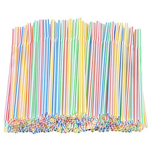 100 pitillos flexibles descartables de plástico 20.5 cm miniatura 1