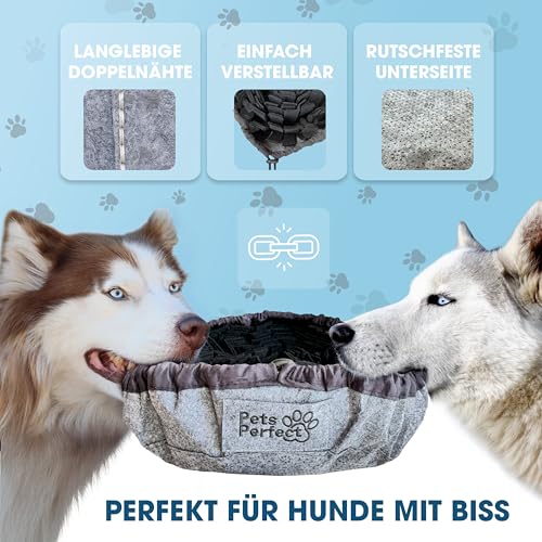 Pets Perfect® Schnüffelteppich Hund – Intelligenzspielzeug & Schnüffelmatte zur Nasenarbeit – rutschfest, Waschbar & Filz-Material – Beschäftigung & Lernspielzeug für kleine & große Hunde