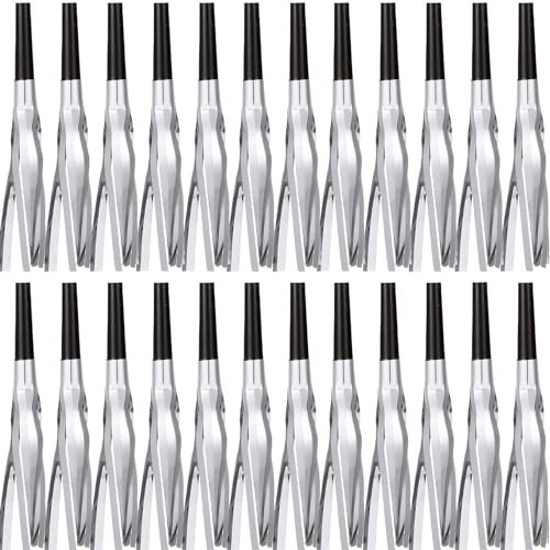 LCPQMZGH 24 Pcs Noise Makers Glitter Metallic Fringed Noise Makers Horns for Baby Shower, Kids Birthday, New Year Party Favor - Silver