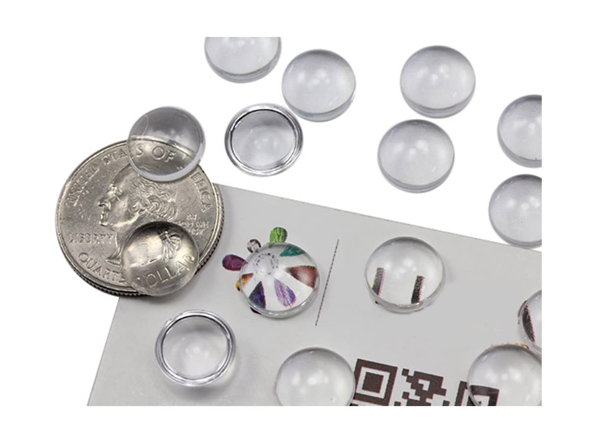 Allstarco KraftGenius 11mm Round Clear Magnifying Acrylic Cabochons, Plastic Gems for Jewelry Making, DIY Earrings, Pendants - 50 Pieces