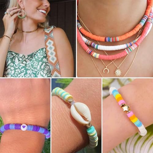 Image of DARK MAGISTER Kids Bracelet Making Kit with Colorful Beads, Rubber Bands, Charms and Tools - DIY Jewelry Craft Box for Children (Beads Set with Smiley Cubes)