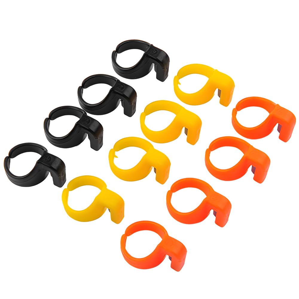 12 Pieces Finger Knife Rings, Plastic Utility Rings Knives for Finger with SK5 Steel Blade Portable Finger Rings Cutters for Cutting Yarn, Fishing Line, Weaving, Mixed Color